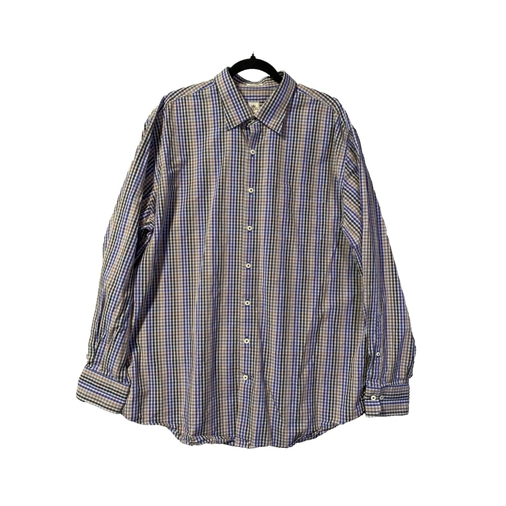 Peter Millar‎ Mens Extra Large Plaid Button Down Long Sleeve Shirt 100 Cotton